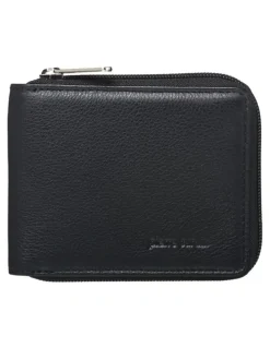 PIERRE CARDIN Italian Leather Wallet in Black