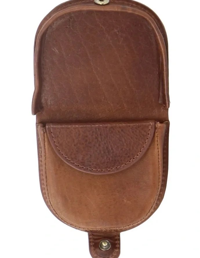 PIERRE CARDIN Italian Leather Coin Purse in Black