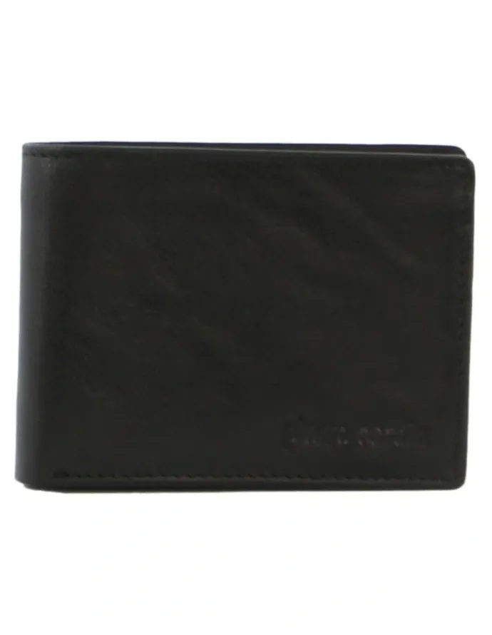PIERRE CARDIN Leather Bi-Fold Wallet in Black