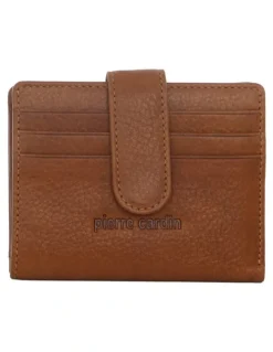 PIERRE CARDIN Leather Bi-Fold Card Holder/Wallet in Tan