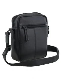 PIERRE CARDIN Leather Classic Crossbody Bag in Black