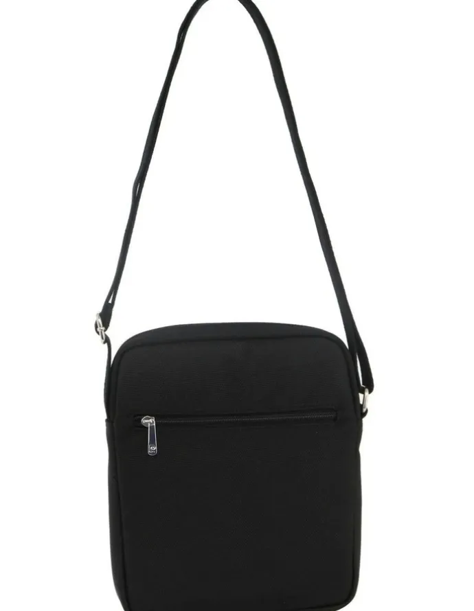 PIERRE CARDIN Leather iPad Bag in Black