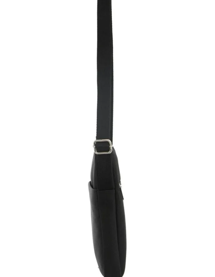 PIERRE CARDIN Leather iPad Bag in Black