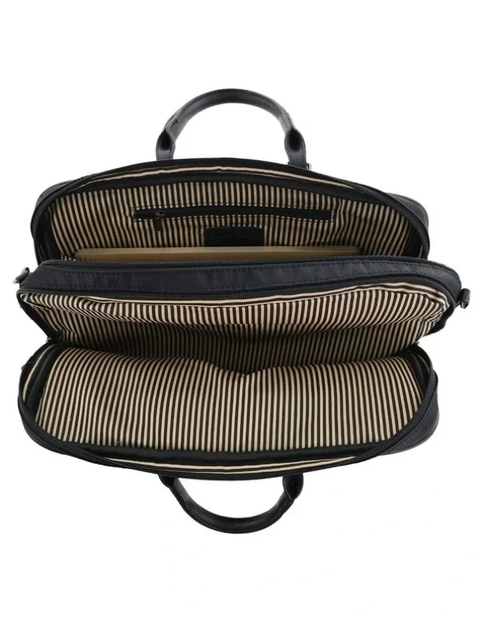 PIERRE CARDIN Nylon Business Laptop Bag in Black
