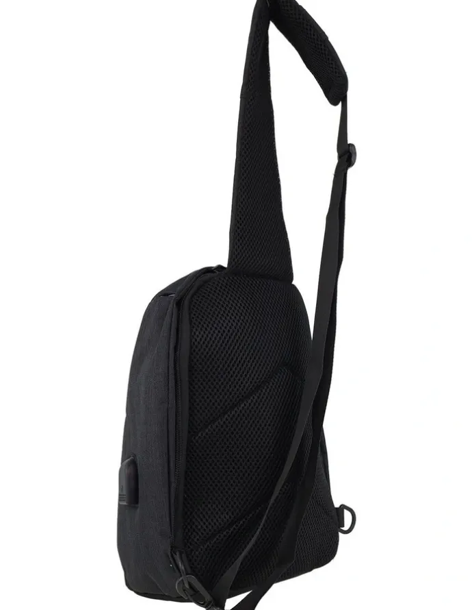 PIERRE CARDIN Nylon Sling Bag in Black