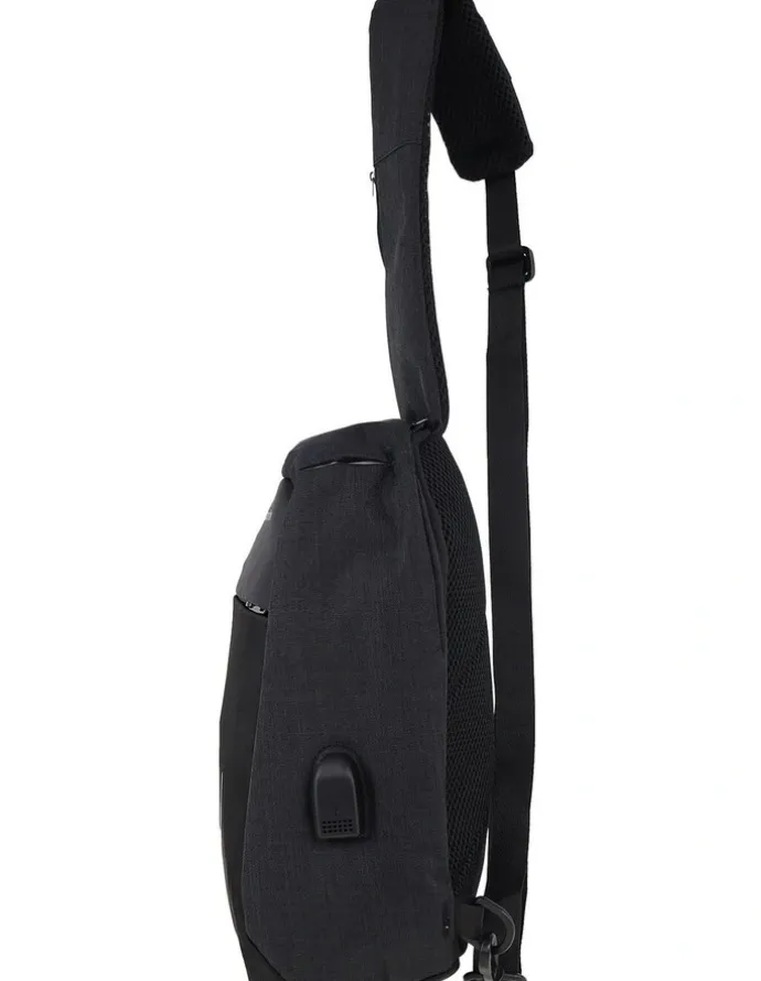 PIERRE CARDIN Nylon Sling Bag in Black