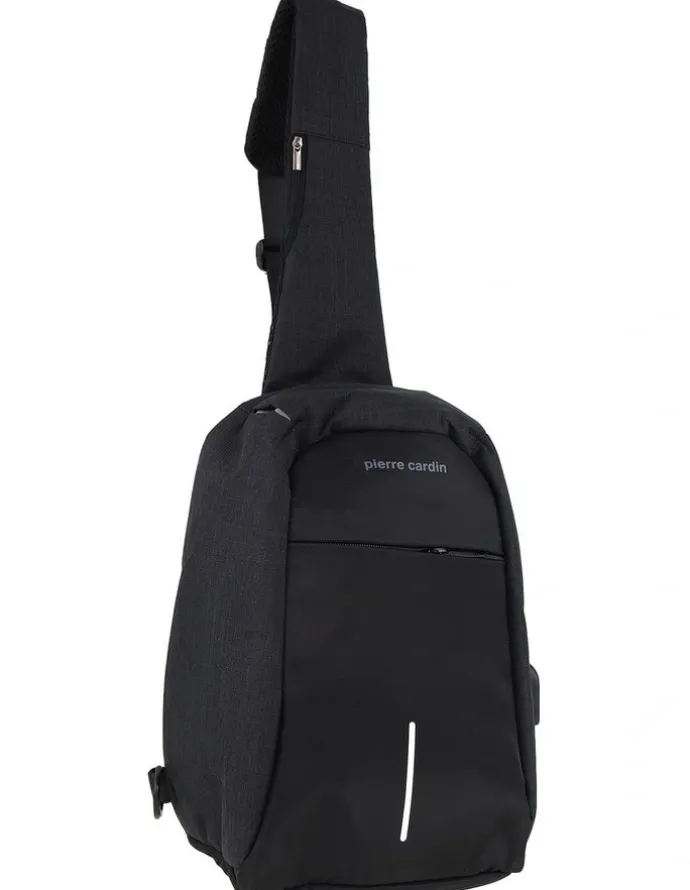 PIERRE CARDIN Nylon Sling Bag in Black