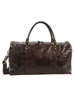 PIERRE CARDIN Pierre Cardin Vintage Genuine Leather Overnight Bag in Chocolate