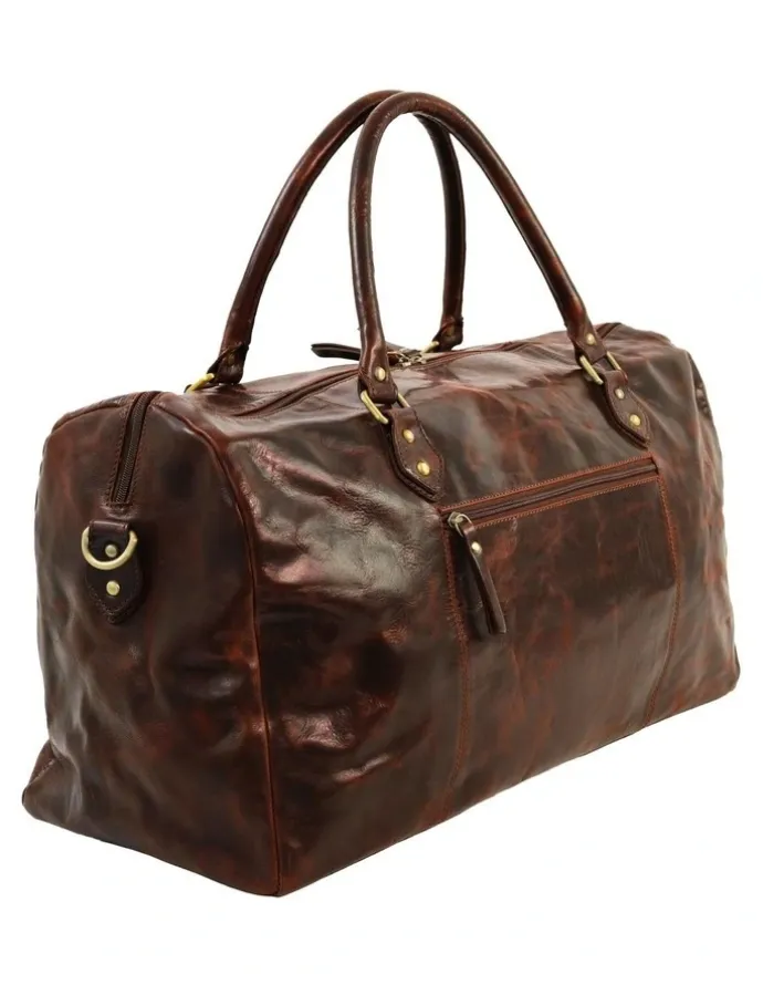 PIERRE CARDIN Pierre Cardin Vintage Genuine Leather Overnight Bag in Cognac