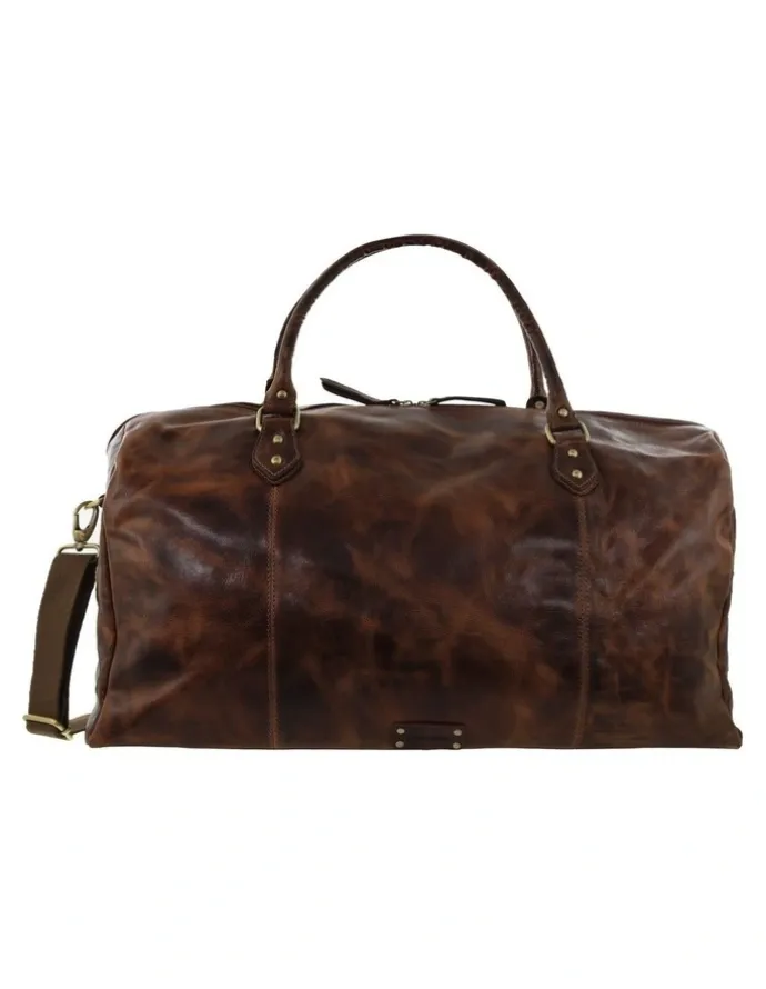 PIERRE CARDIN Pierre Cardin Vintage Genuine Leather Overnight Bag in Cognac