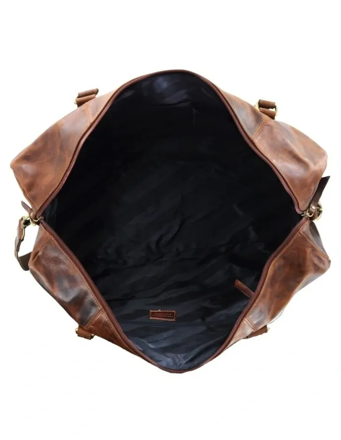 PIERRE CARDIN Pierre Cardin Vintage Genuine Leather Overnight Bag in Cognac