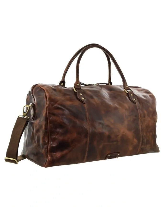 PIERRE CARDIN Pierre Cardin Vintage Genuine Leather Overnight Bag in Cognac