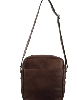 PIERRE CARDIN Pierre Cardin Rustic Leather iPad Bag in Chocolate