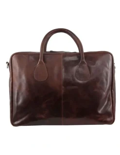 PIERRE CARDIN Pierre Cardin Rustic Leather Business Bag in Dark Chocolate