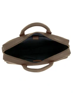 PIERRE CARDIN Pierre Cardin Leather Classic Messenger/Computer Bag in Oak