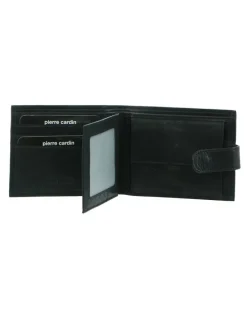 PIERRE CARDIN Rustic Leather Wallet in Chestnut in Black