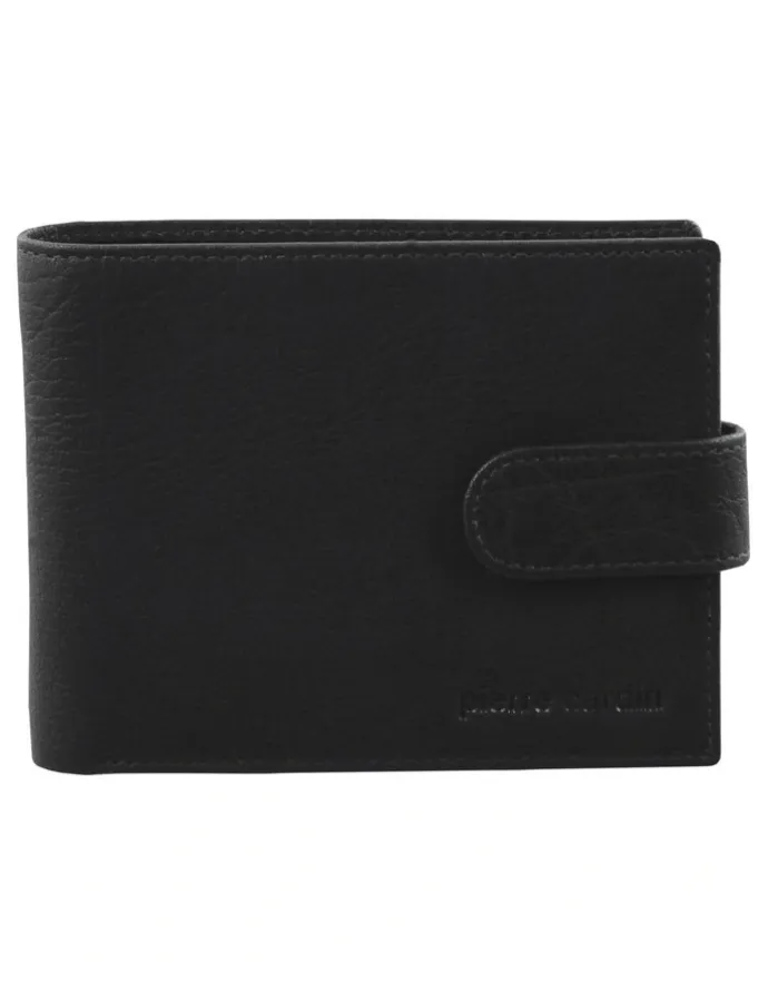 PIERRE CARDIN Rustic Leather Wallet in Chestnut in Black