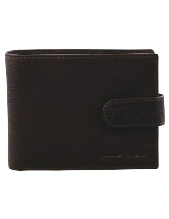 PIERRE CARDIN Rustic Leather Wallet in Chestnut Brown