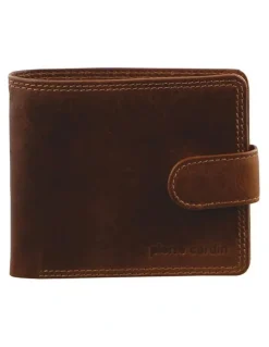 PIERRE CARDIN Rustic Leather Wallet in Cognac