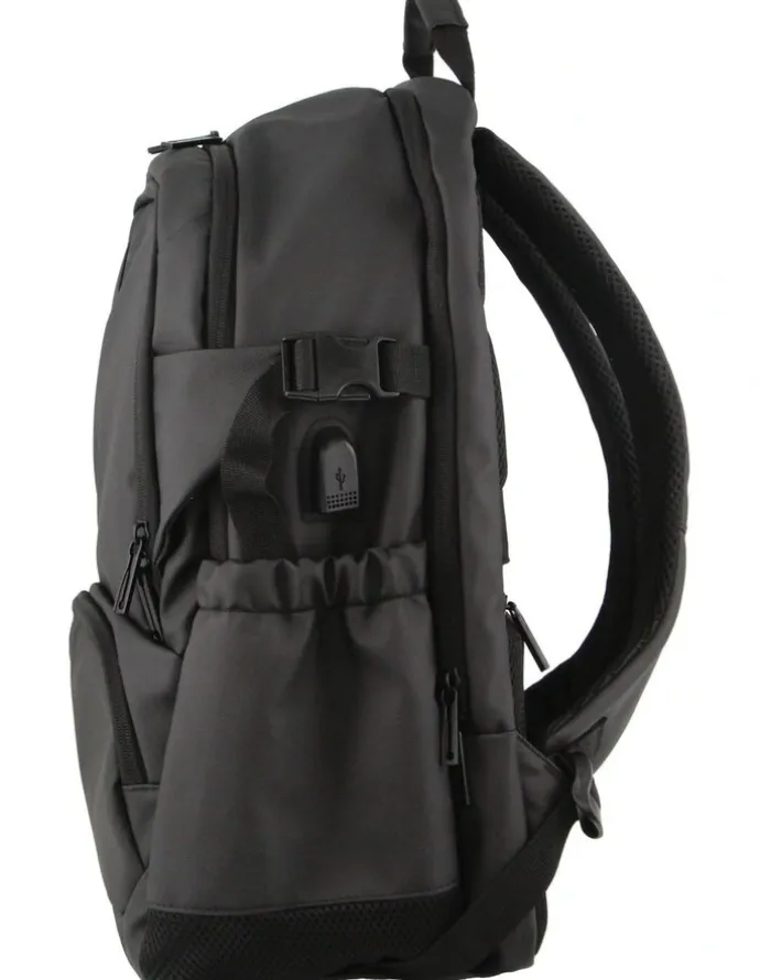 PIERRE CARDIN Travel & Business With Built-In USB Backpack in Black