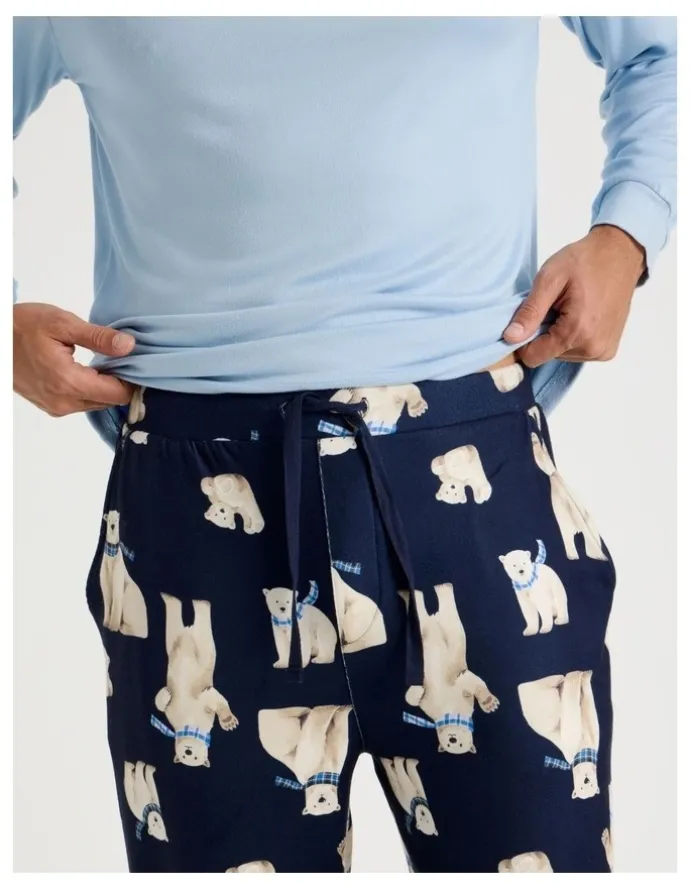 PJ Club Cosy Knit Pyjama Set in Bearly Awake Print