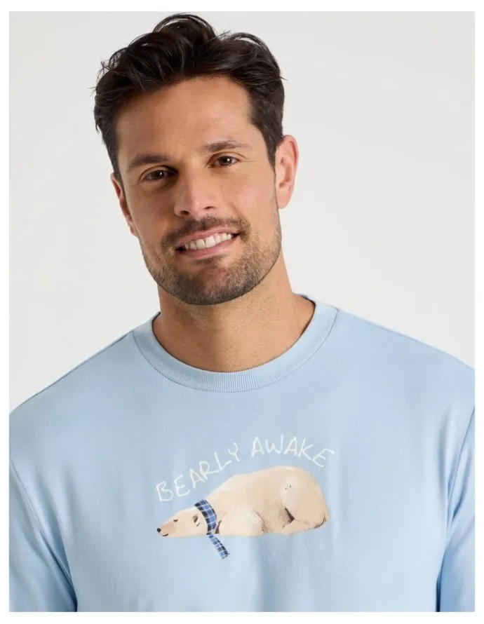 PJ Club Cosy Knit Pyjama Set in Bearly Awake Print