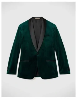 Politix Black Tie Velvet Tuxedo in Emerald