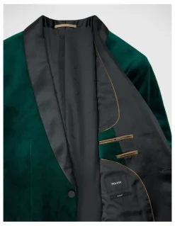 Politix Black Tie Velvet Tuxedo in Emerald