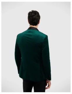 Politix Black Tie Velvet Tuxedo in Emerald