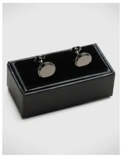 Politix Champagne Glass Shaped Cufflinks in Gunmetal