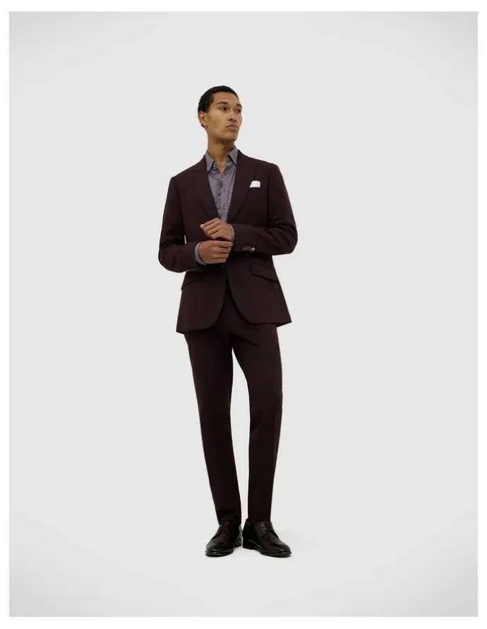 Politix Elliot Tailored Pant in Burgundy