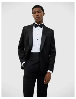 Politix Gerald Velvet Paisley Tuxedo Jacket in Black