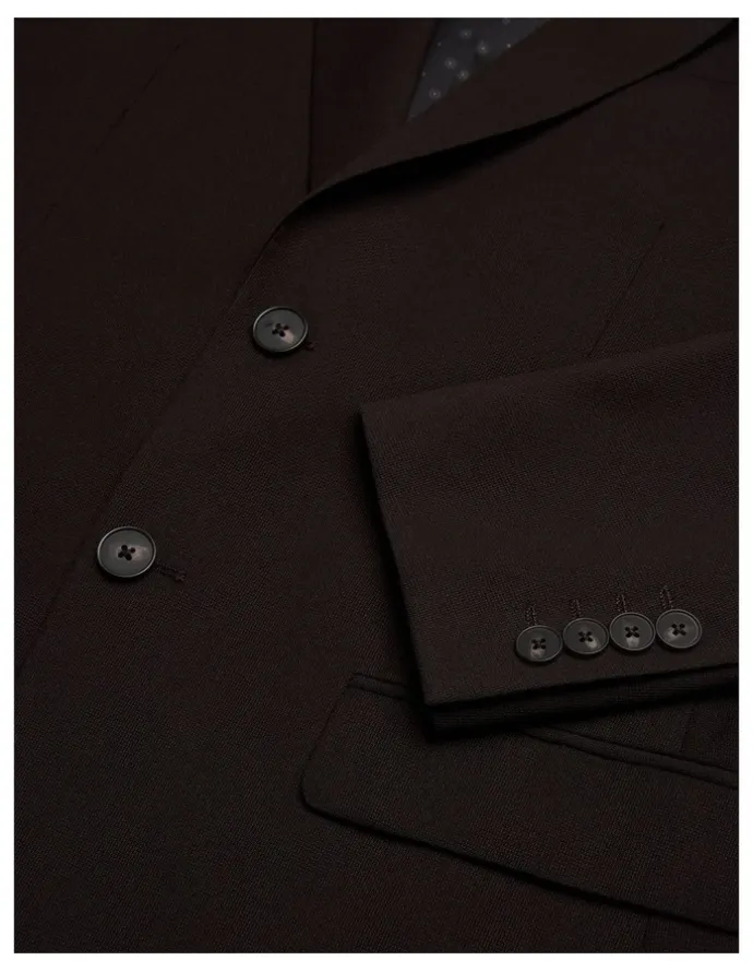Politix Henson Textured Tailored Jacket in Chocolate