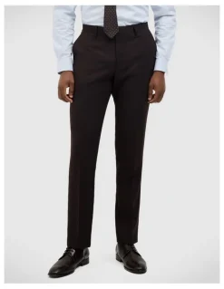 Politix Henson Textured Tailored Pant in Chocolate