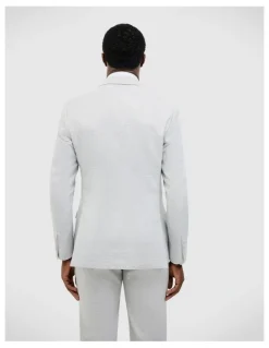 Politix Keaton Check Tailored Jacket in Light Grey