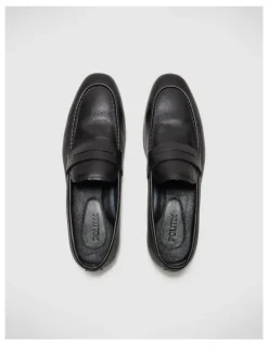 Politix Leather Penny Loafer in Black