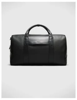 Politix Leather Weekender Bag in Black