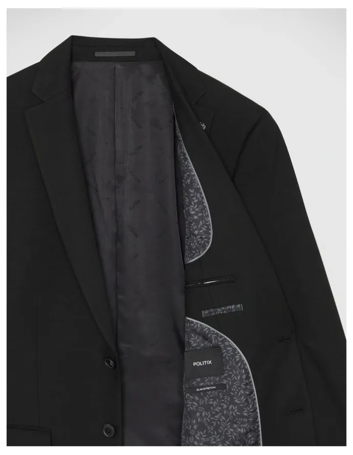 Politix Marco Tailored Jacket in Black