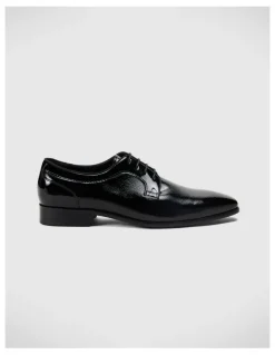Politix Patent Derby Lace Up in Black