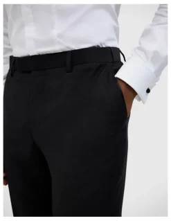 Politix Peter Black Tie Chintz Tuxedo Pant in Black Chintz