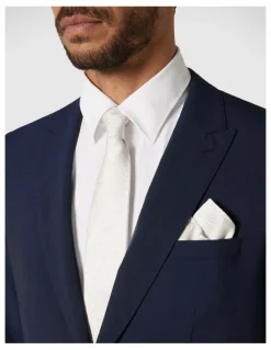 Politix Silk Paisley Jacquard Pocket Square in Ivory