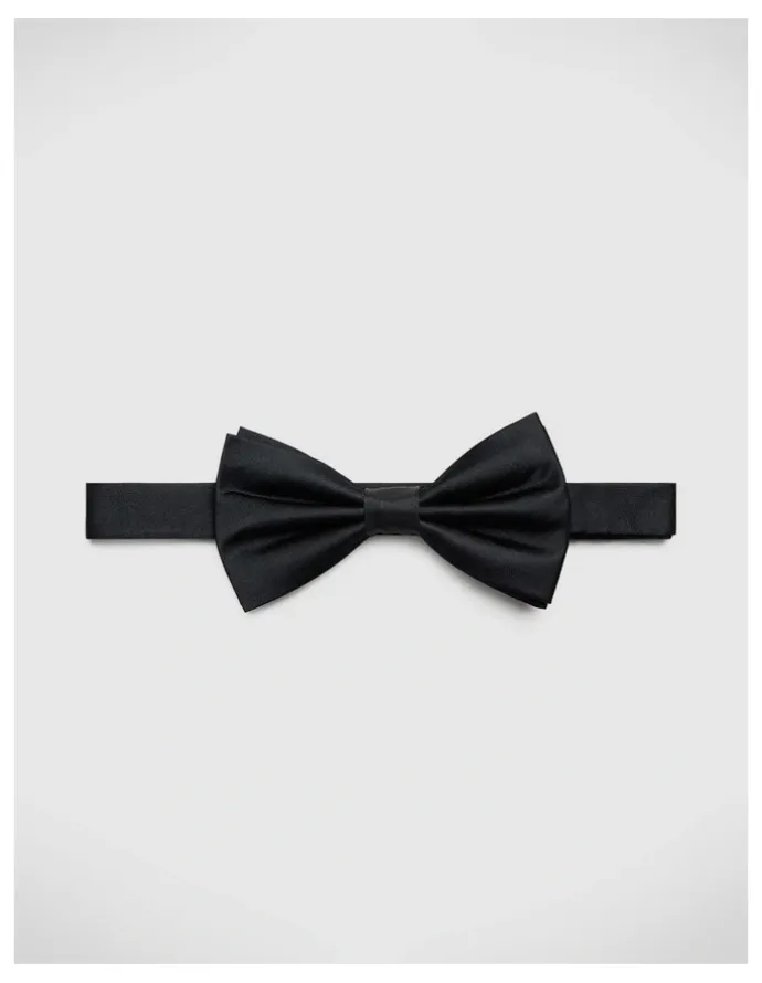 Politix Silk Satin Bow Tie in Black