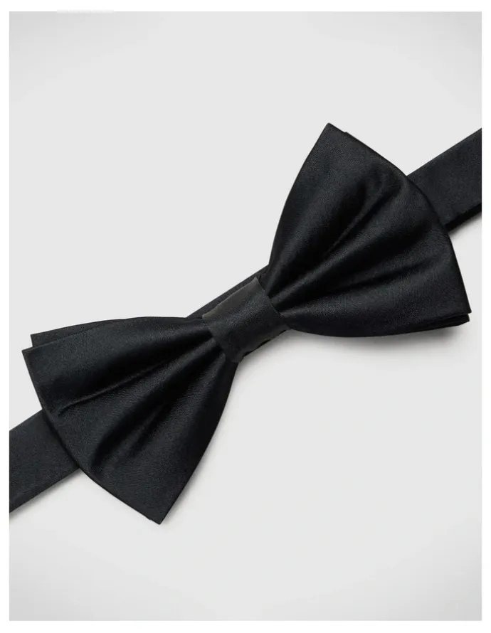 Politix Silk Satin Bow Tie in Black