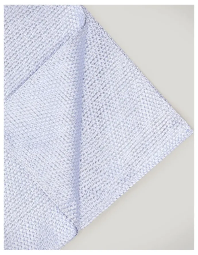 Politix Silk Textured Two-tone Pocket Square in Blue