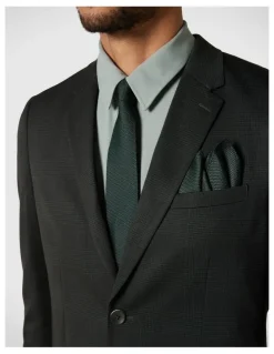 Politix Silk Textured Two-tone Pocket Square in Dark Green