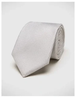 Politix Silk Textured Two-tone Tie in Light Grey