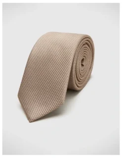 Politix Silk Textured Two-Tone Tie in Latte