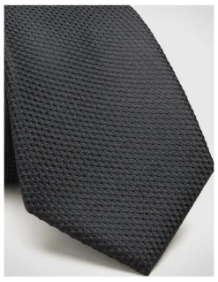 Politix Silk Textured Two-Tone Tie in Black