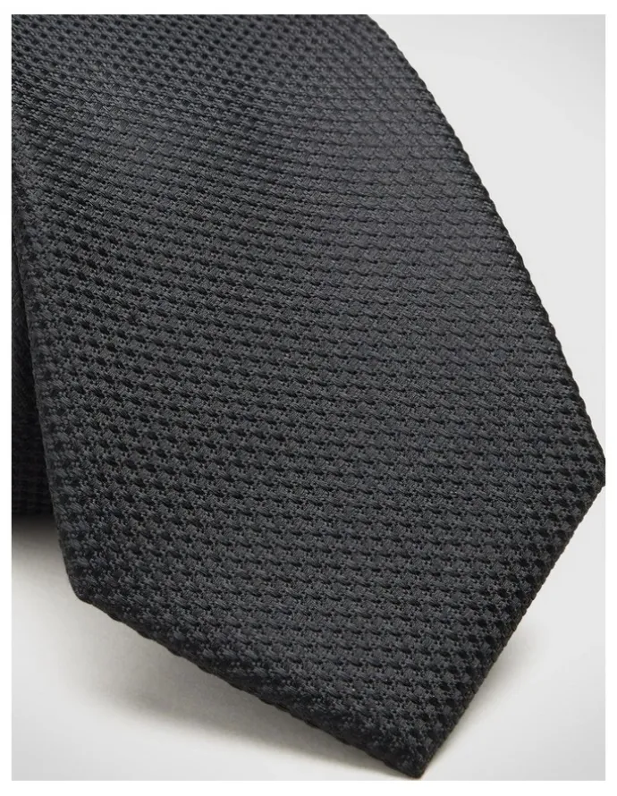 Politix Silk Textured Two-Tone Tie in Black