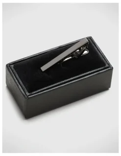 Politix Slim Line Metal Tie Pin in Gunmetal